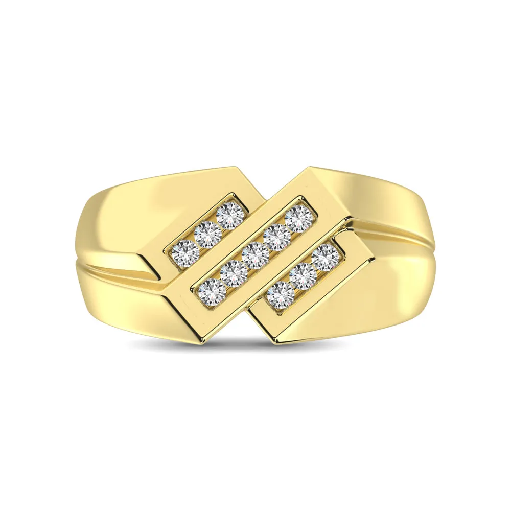 10K Yellow Gold 1/4 Ct.Tw. Diamond Mens Ring