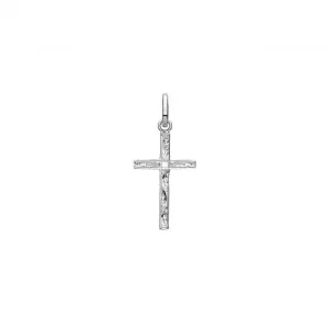 Acotis Silver Cross Engraved Pendant G61041E