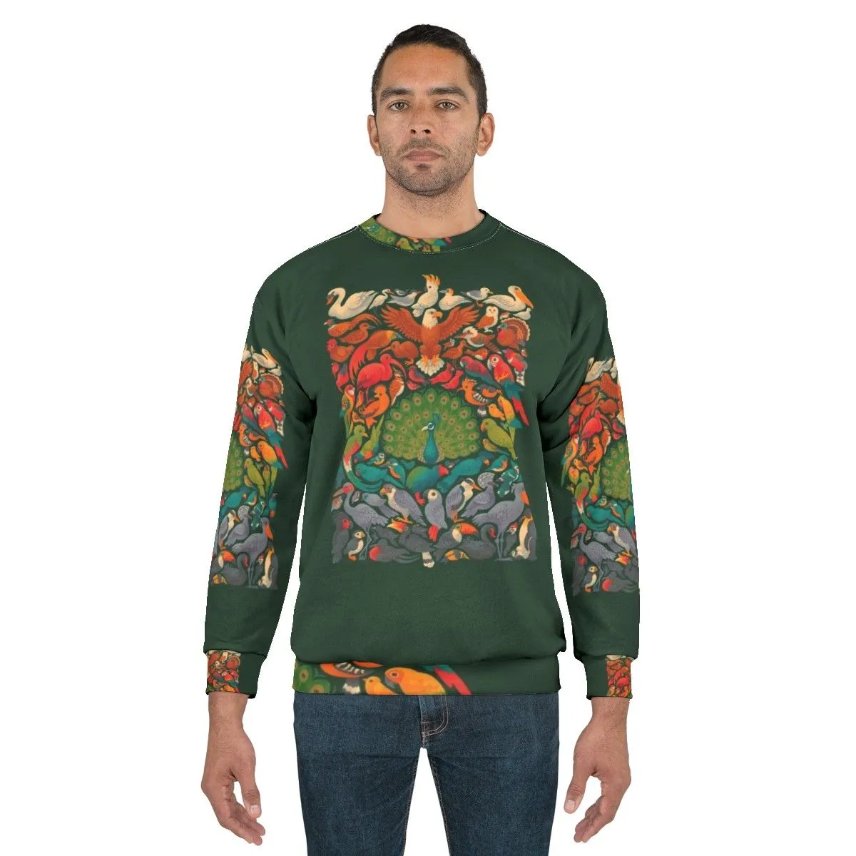 Aerial Spectrum Green Sweatshirt - Nature and Wildlife Inspired Apparel