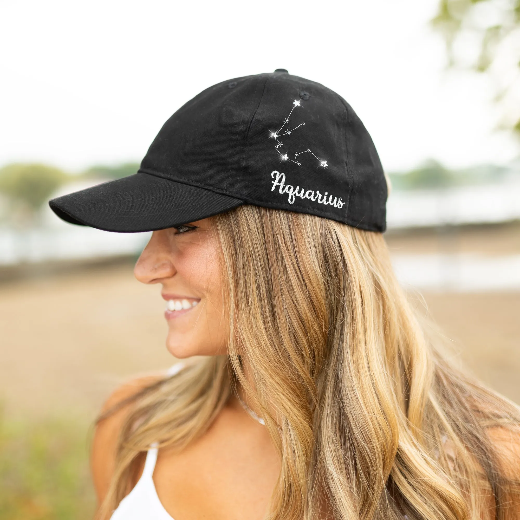 Aquarius Black Adjustable Hat