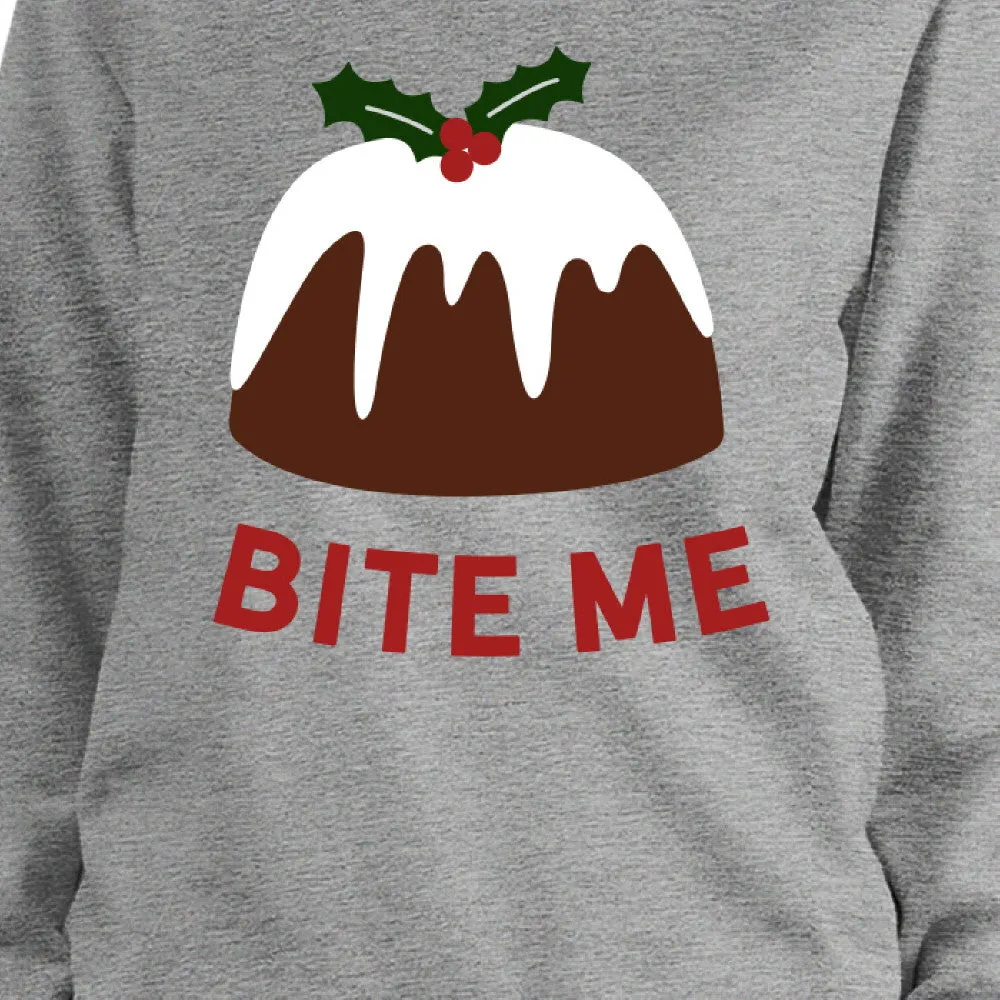 Bite Me Sweatshirt Funny Holiday Gifts Pullover Fleece Sweater