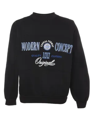 Black Modern Concept Printed Sweatshirt - L