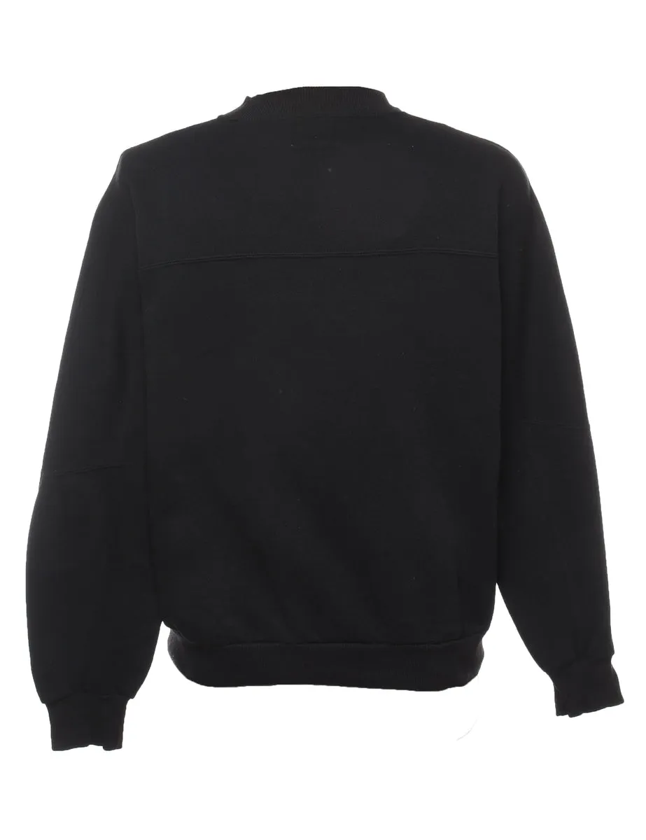 Black Modern Concept Printed Sweatshirt - L