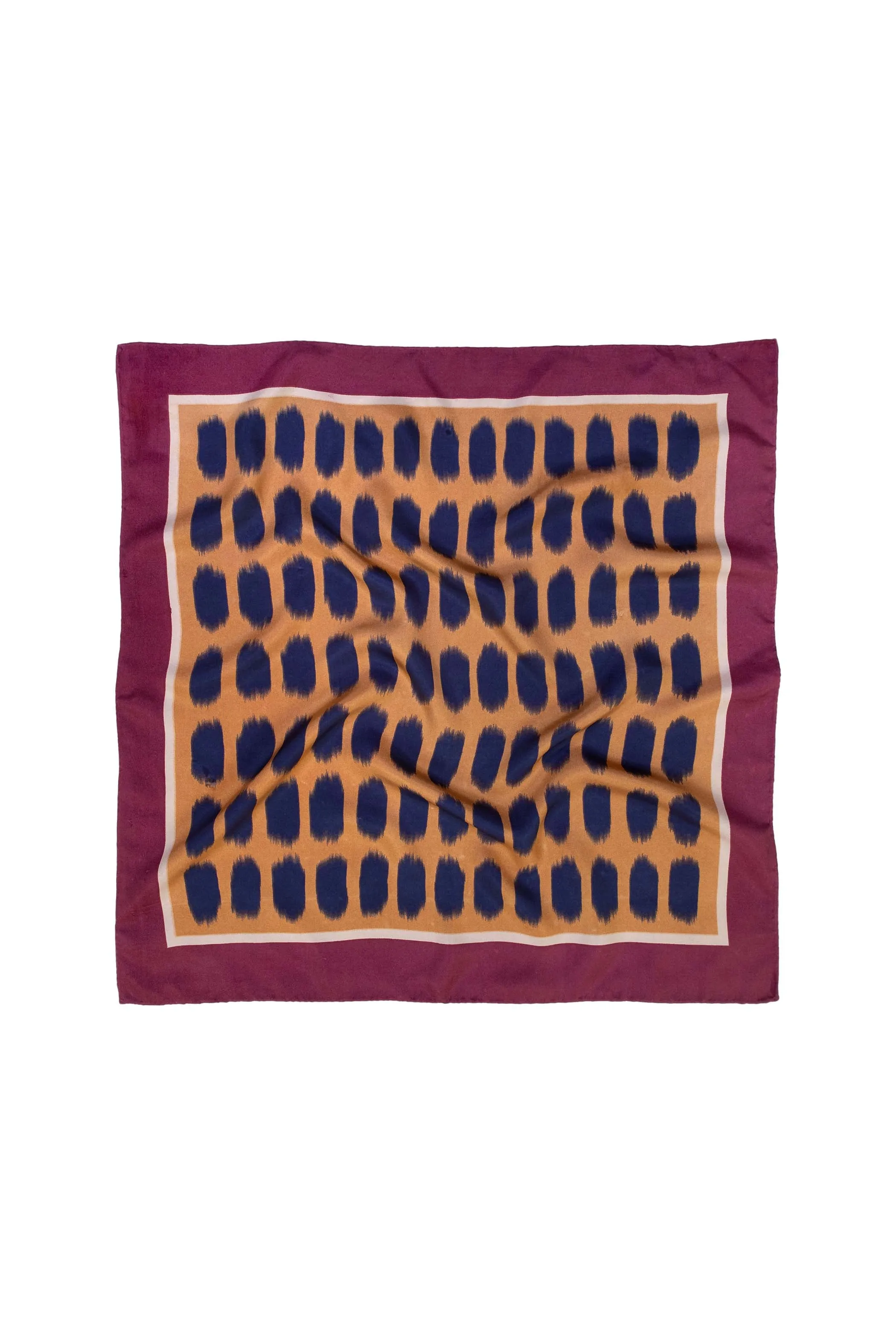 Block Printed Carree I Silk Scarf