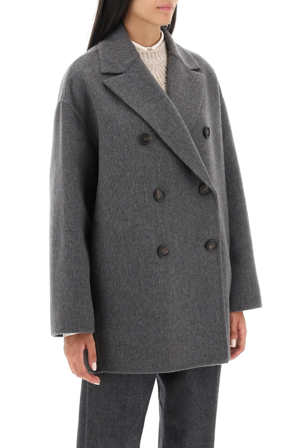 cashmere beaver peacoat