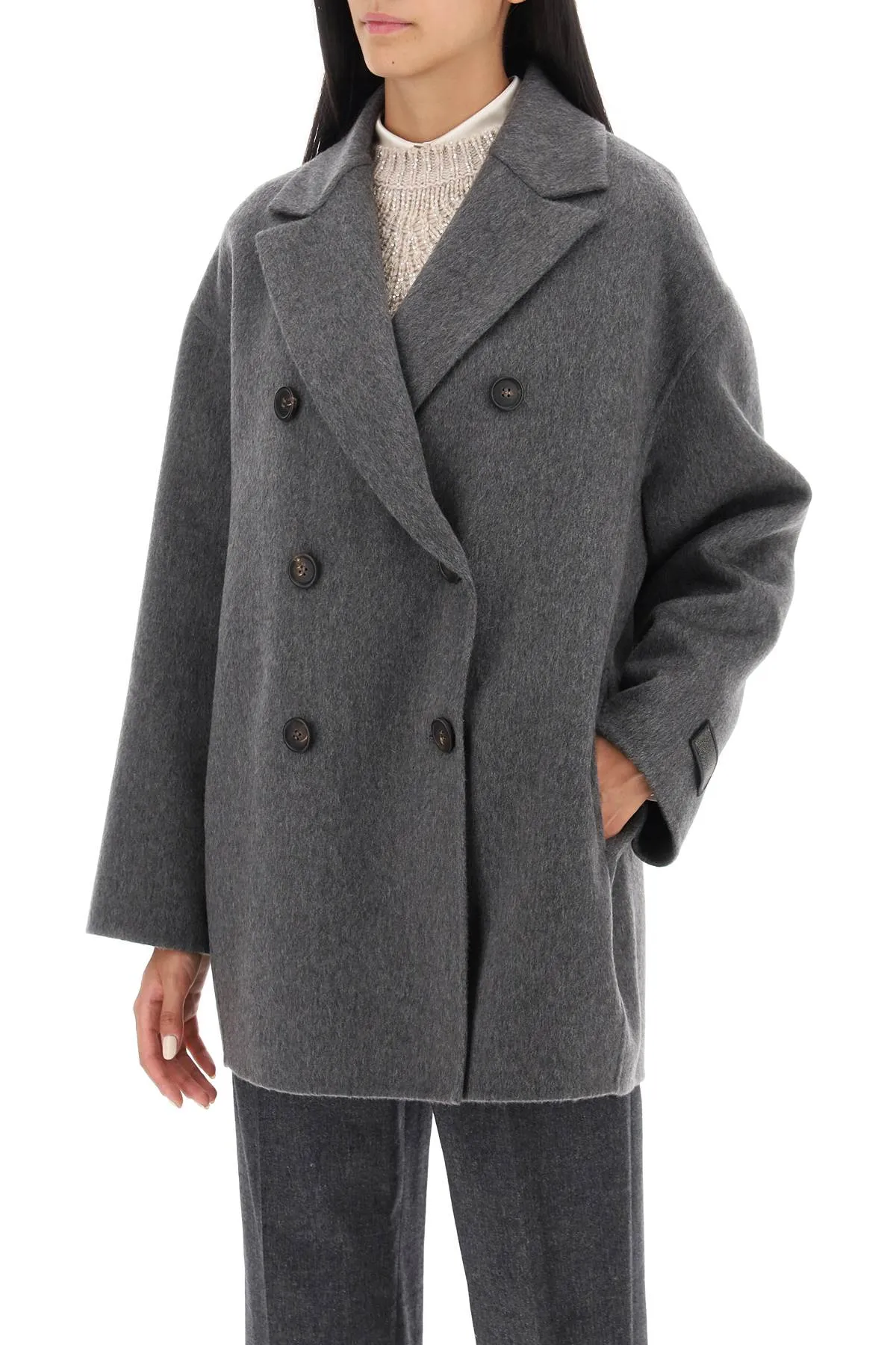 cashmere beaver peacoat