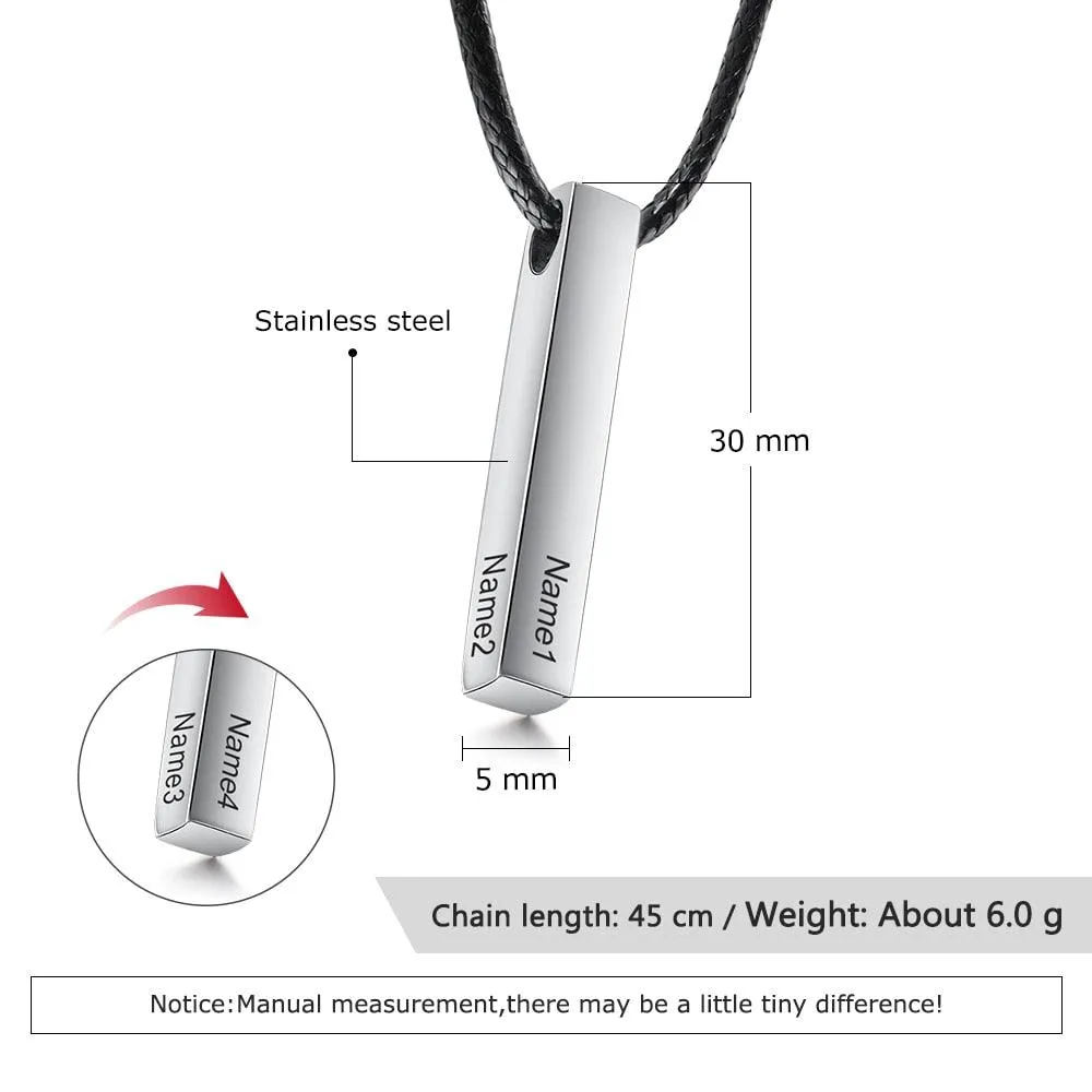 Classic Stainless Steel Vertical Bar Rope Chain for Men