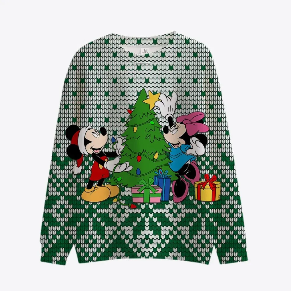 Disney Cartoon Printed Christmas Pullover