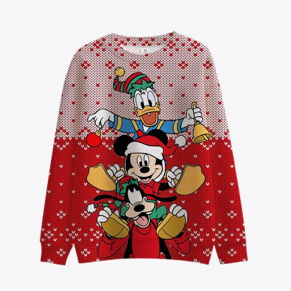 Disney Cartoon Printed Christmas Pullover