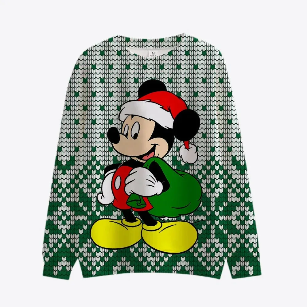 Disney Cartoon Printed Christmas Pullover