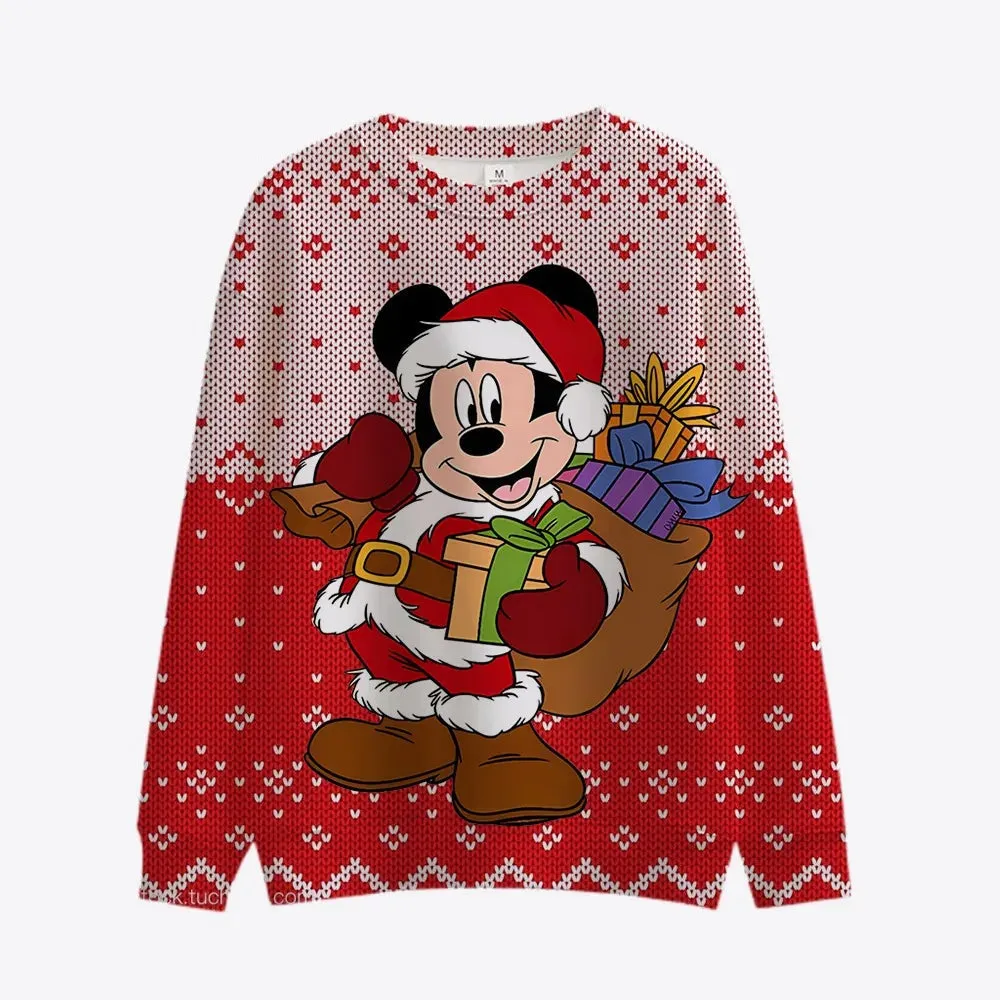 Disney Cartoon Printed Christmas Pullover