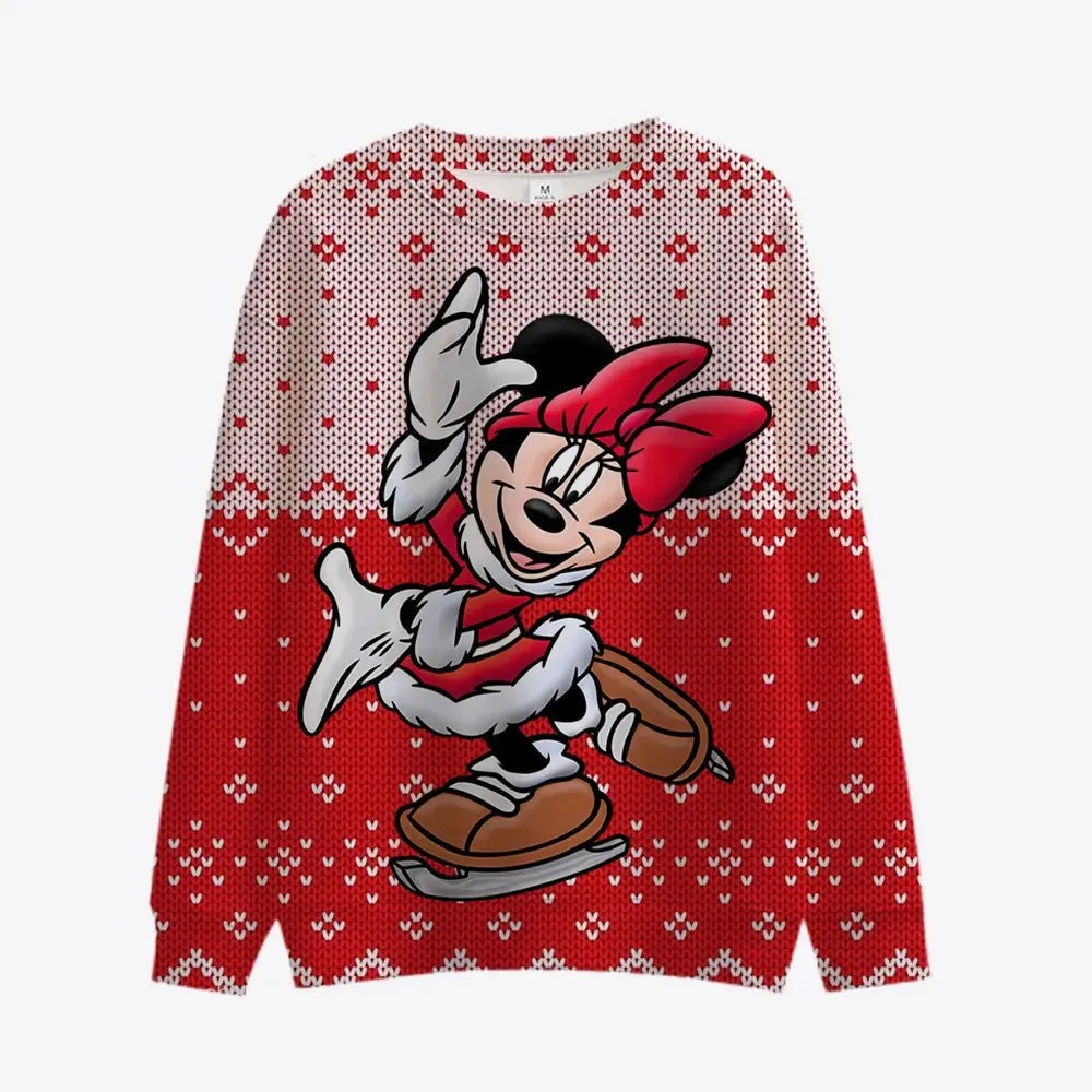 Disney Cartoon Printed Christmas Pullover