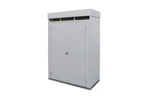 Duramax Palladium High Store Locker Double Door with Roof Garden and Front Skylight, Multi-Purpose Garden Storage Cabinet, Outdoor Tall Cupboard, Two Adjustable Shelf Kit Included, Silver