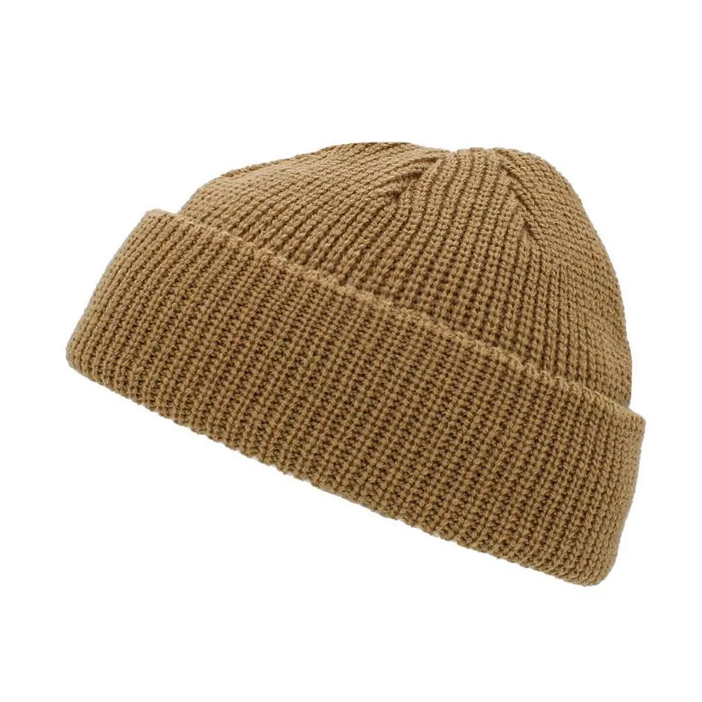 Ethos FISHERMAN BEANIE - BEIGE acryl hue i klassisk fisker stil