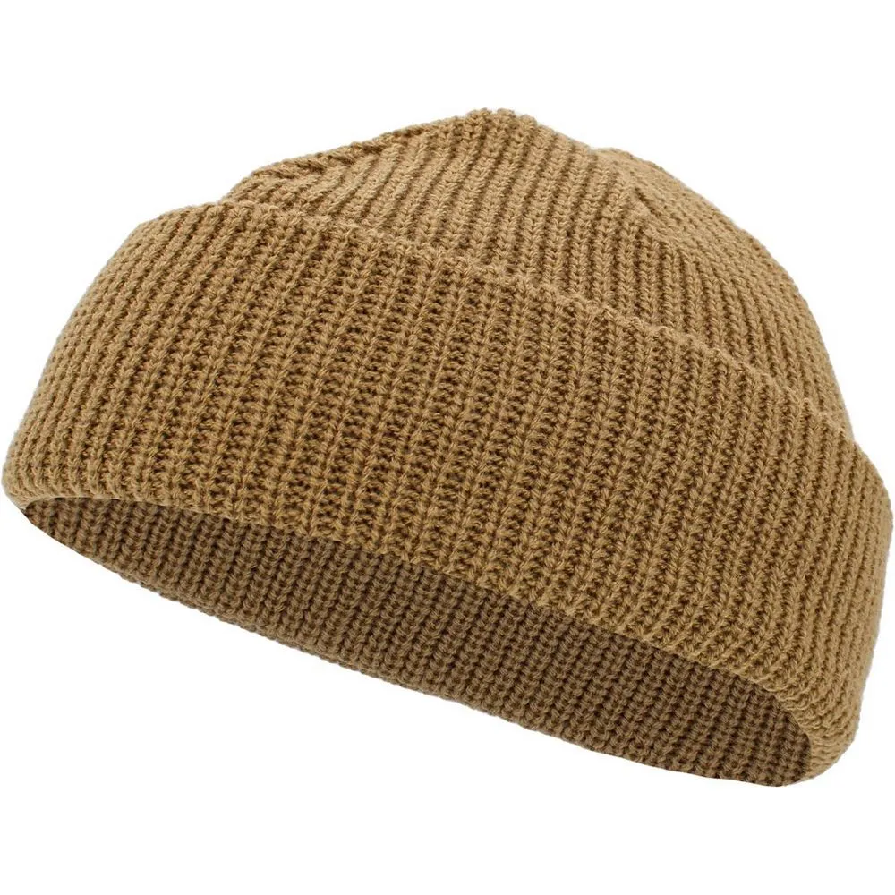 Ethos FISHERMAN BEANIE - BEIGE acryl hue i klassisk fisker stil