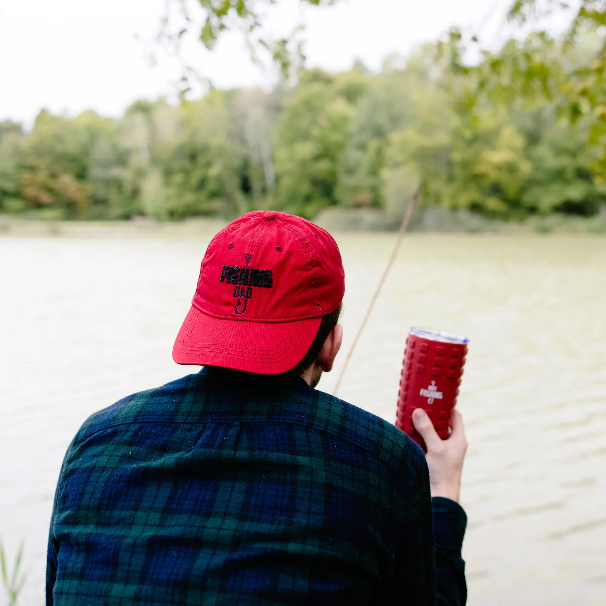 Fishing Dad Red Adjustable Hat