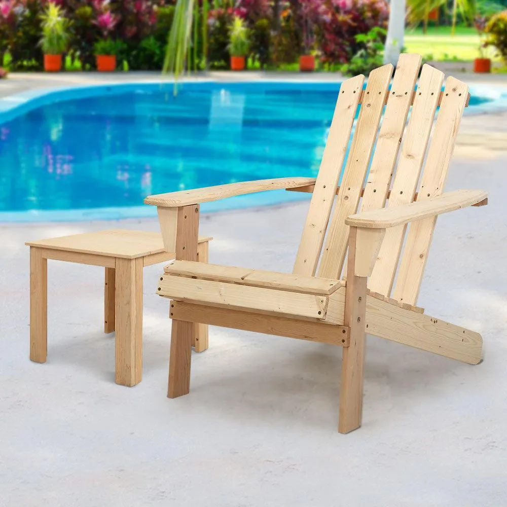 Gardeon Outdoor Sun Lounge Beach Chairs Table Setting Wooden Adirondack Patio Chair Lounges Wood