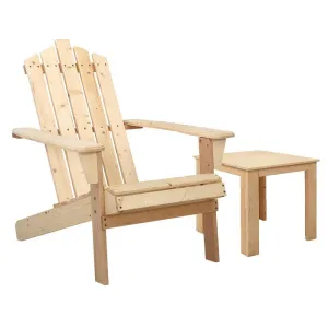 Gardeon Outdoor Sun Lounge Beach Chairs Table Setting Wooden Adirondack Patio Chair Lounges Wood