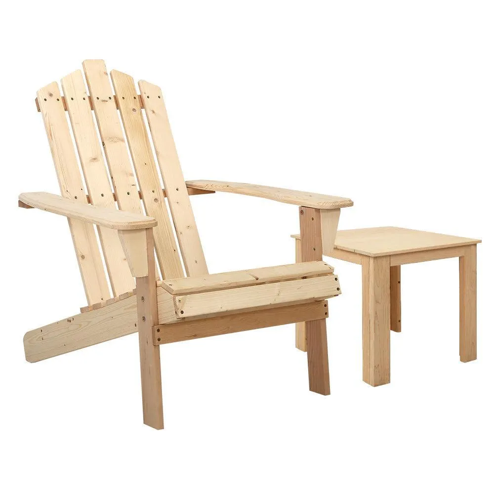 Gardeon Outdoor Sun Lounge Beach Chairs Table Setting Wooden Adirondack Patio Chair Lounges Wood