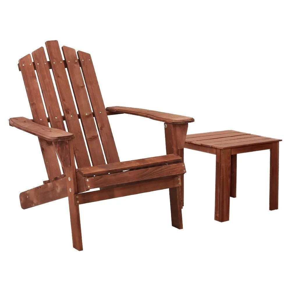 Gardeon Outdoor Sun Lounge Beach Chairs Table Setting Wooden Adirondack Patio Lounges Chair