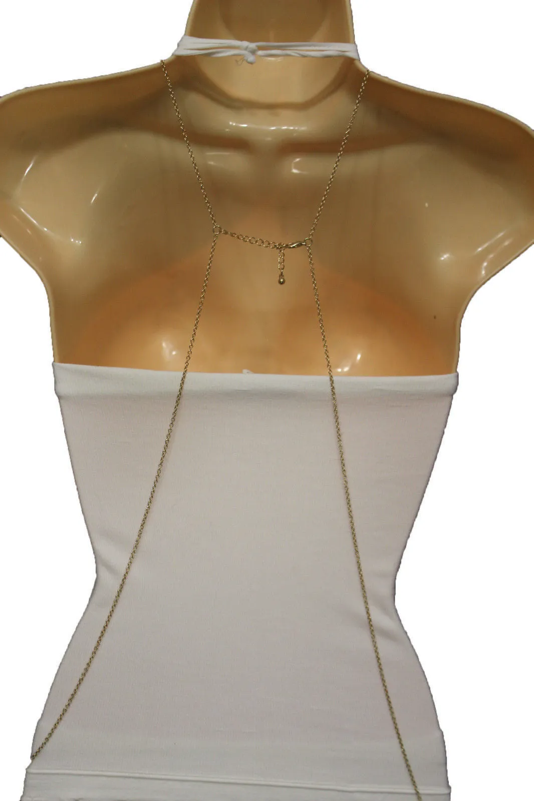 Gold Double Metal Plate Body Chains Long Necklace Jewelry Beach Harness