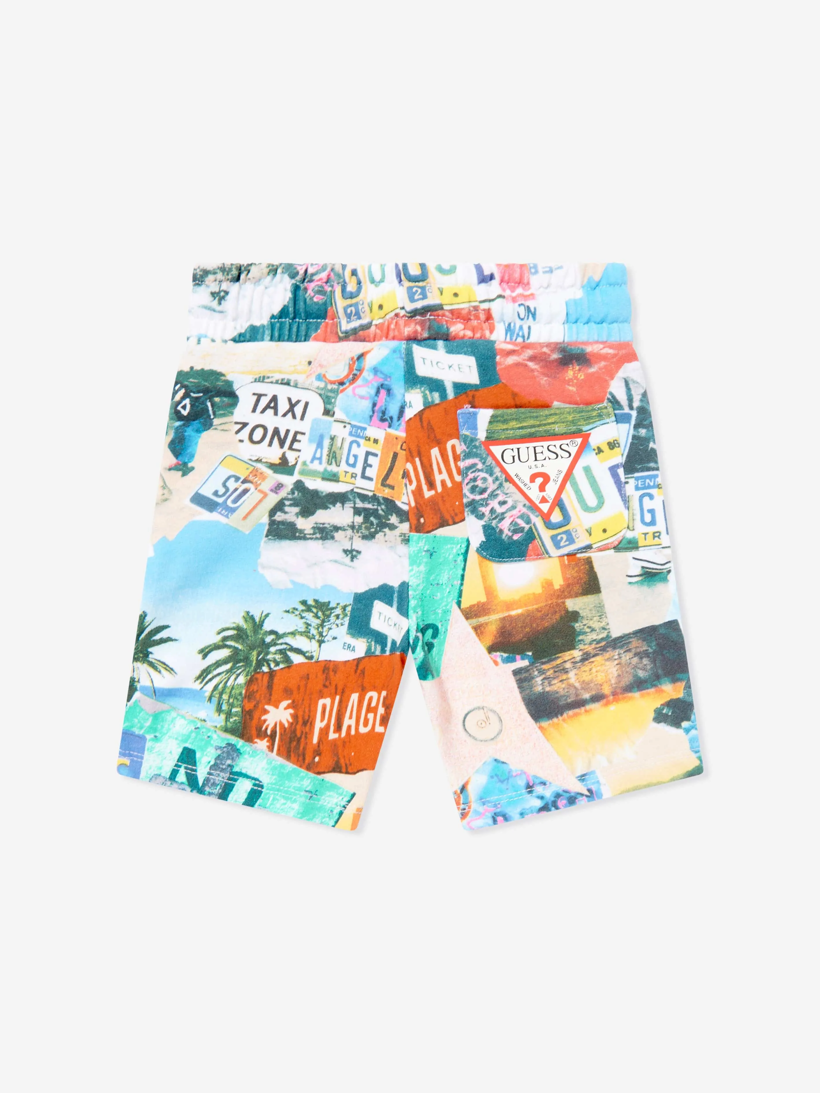 Guess Boys Photo Collage Shorts in Multicolour