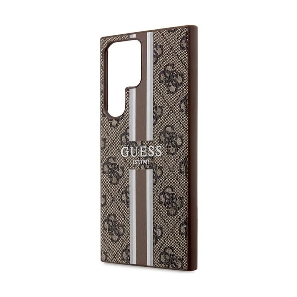 Guess Mobile Phone Case S23 Ultra S918 Brown / Brown Hardcase 4G Printed Stripe