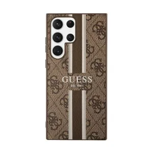 Guess Mobile Phone Case S23 Ultra S918 Brown / Brown Hardcase 4G Printed Stripe