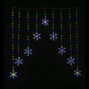 LED Multi Snowflakes Curtain (9pc)