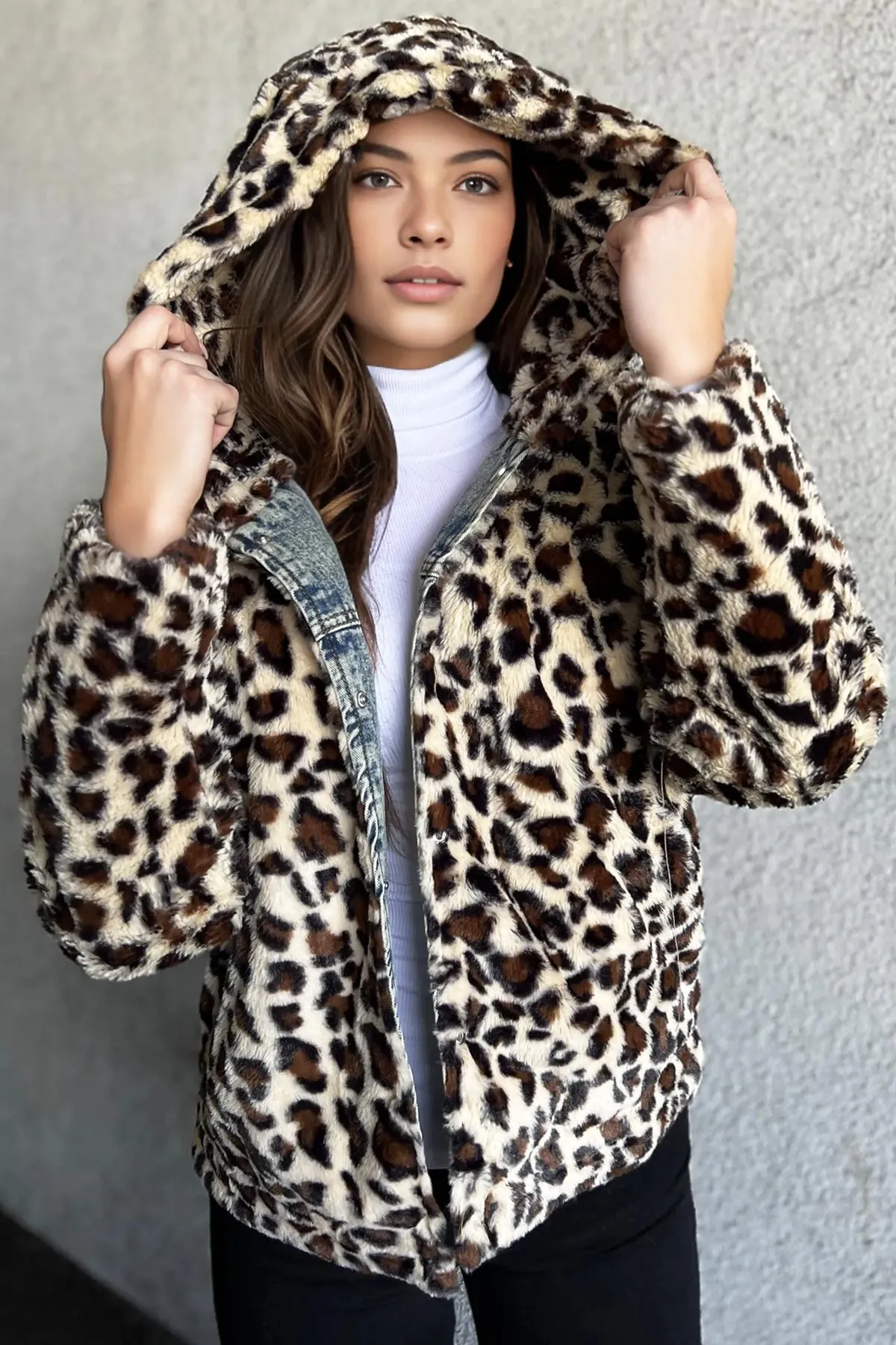 Leopard Denim Jacket