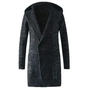 Mens Cardigan Sweater Turn-down Collar Outwear