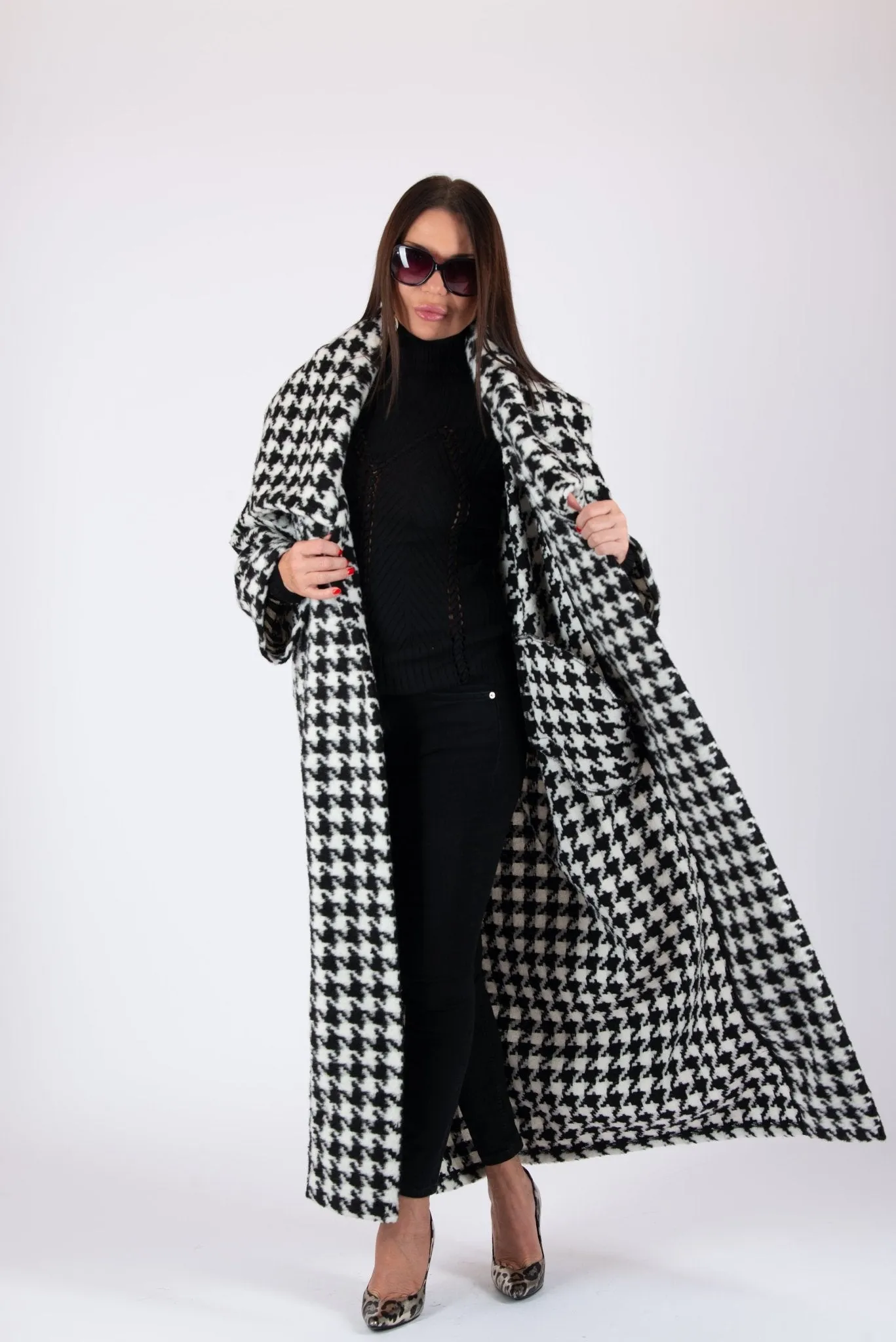 OFELIA Winter Houndstooth Coat