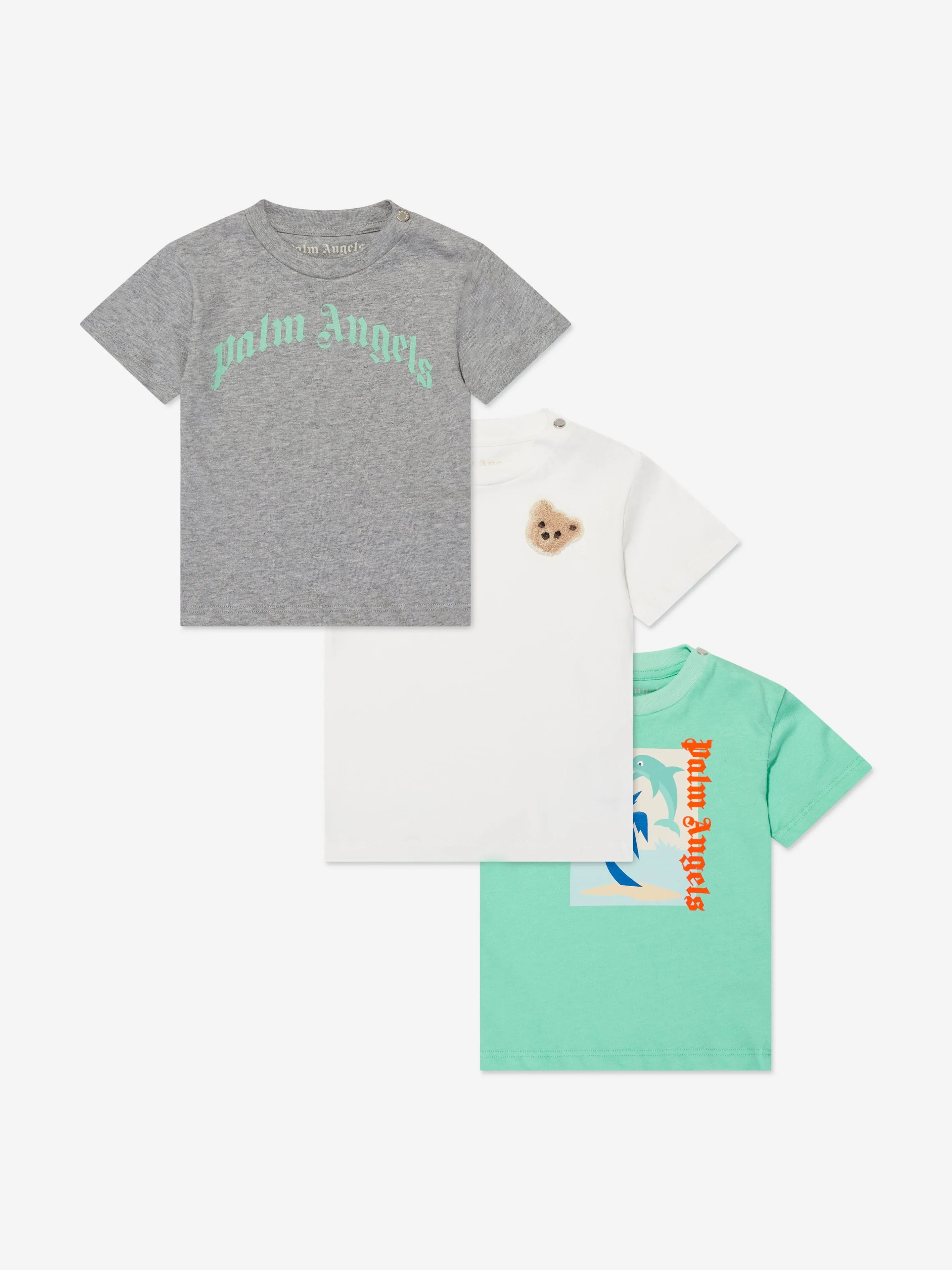 Palm Angels Baby Boys PA 3 Pack T-Shirt Set in Grey