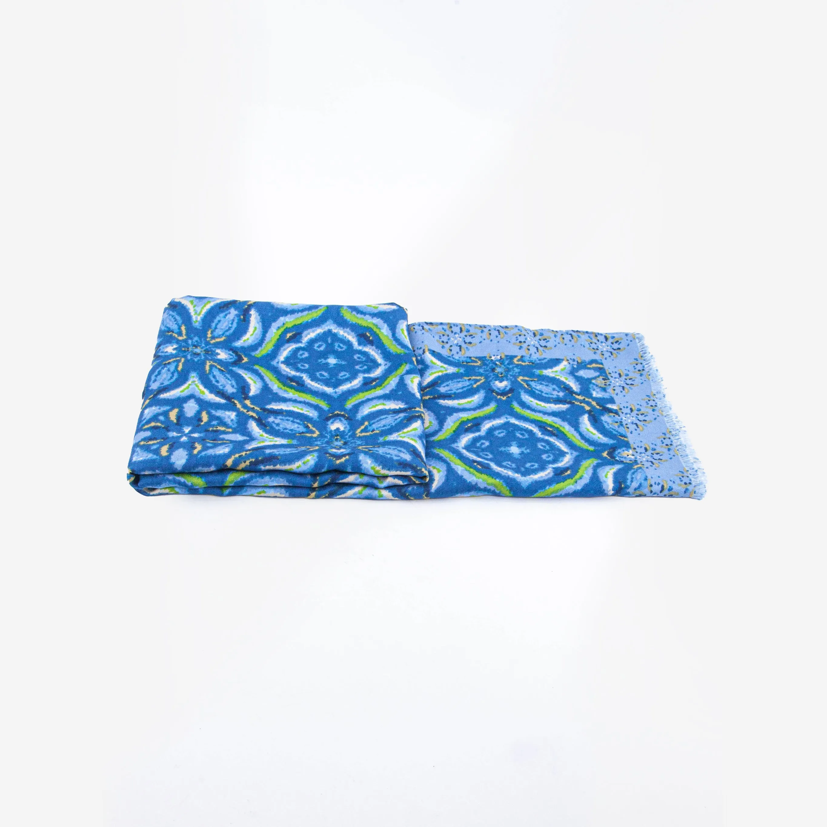 Paulie Lightweight Scarf - Blue, Floral Mosaic