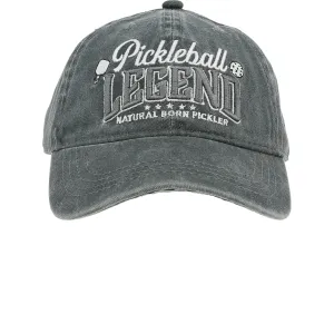 Pickleball Dark Gray Washed Cotton Twill Hat