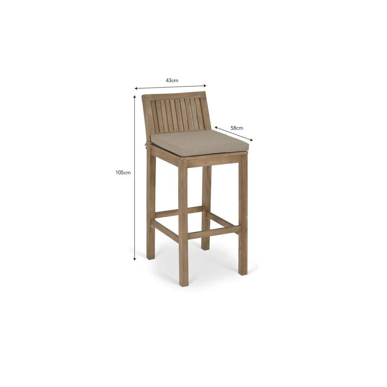 Porthallow Bar Stool | Set of 2 | Natural