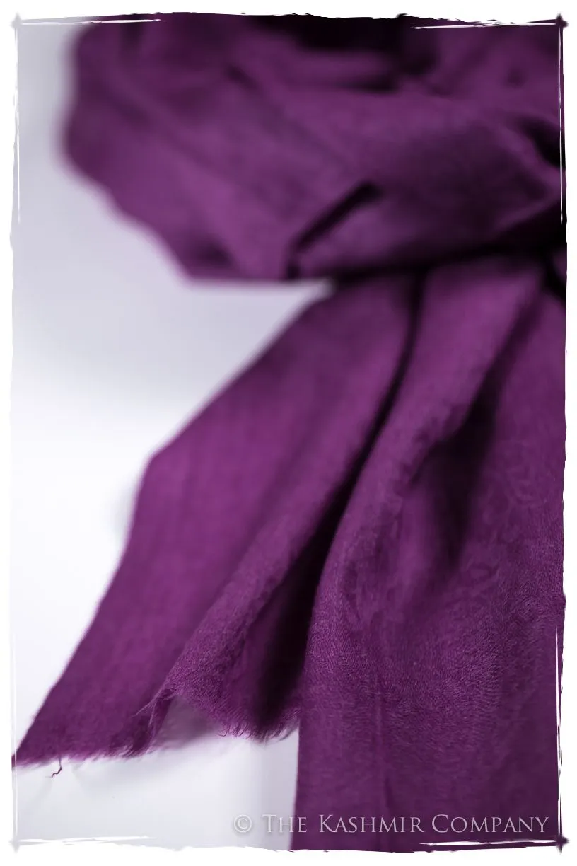 Purple Wine Paisley Kashmir Wool Scarf