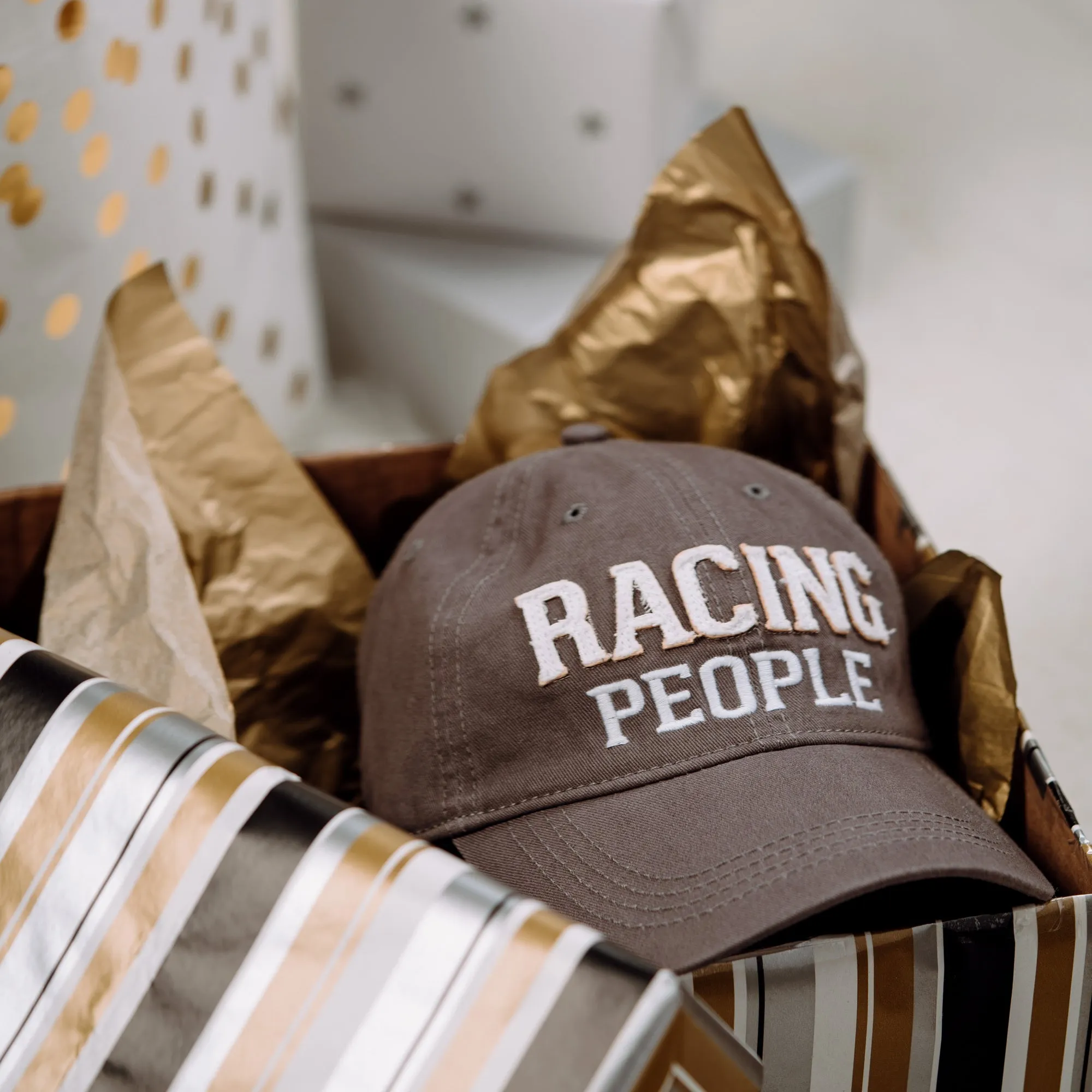 Racing People Dark Gray Adjustable Hat