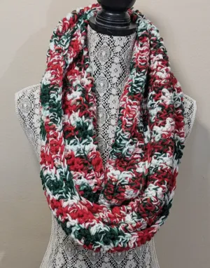 Red White and Green Infinity Scarf