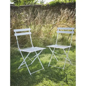 Rive Driote Bistro Chairs | Set of 2 | White Chalk