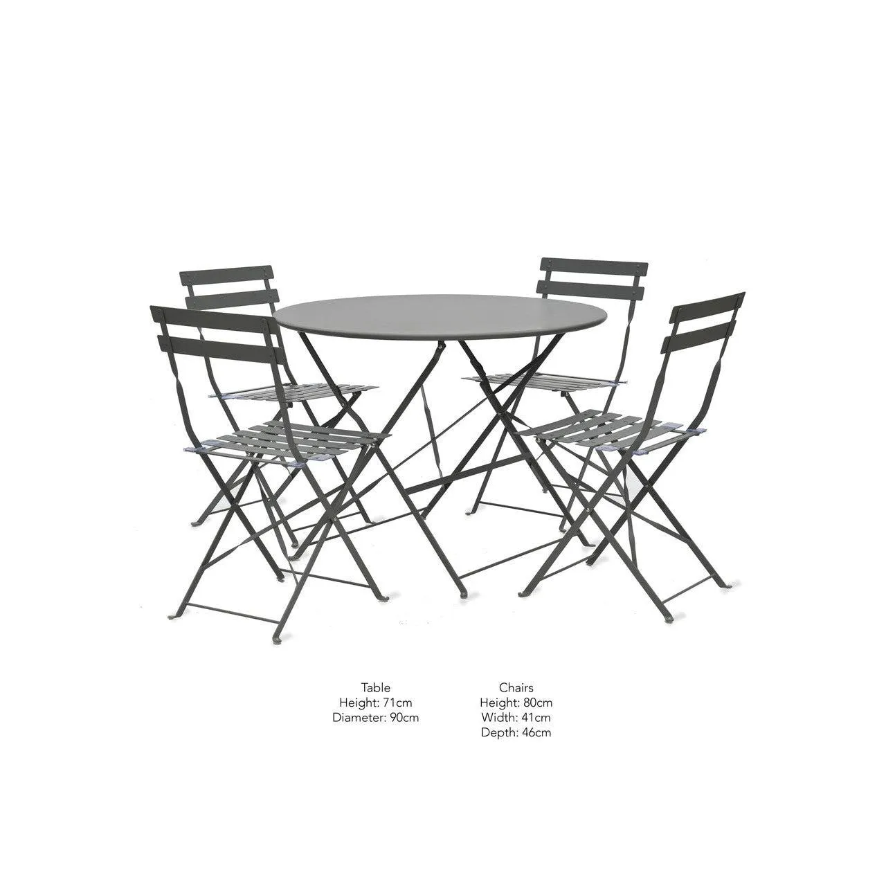 Rive Droite Bistro Set, Large in Carbon - Steel