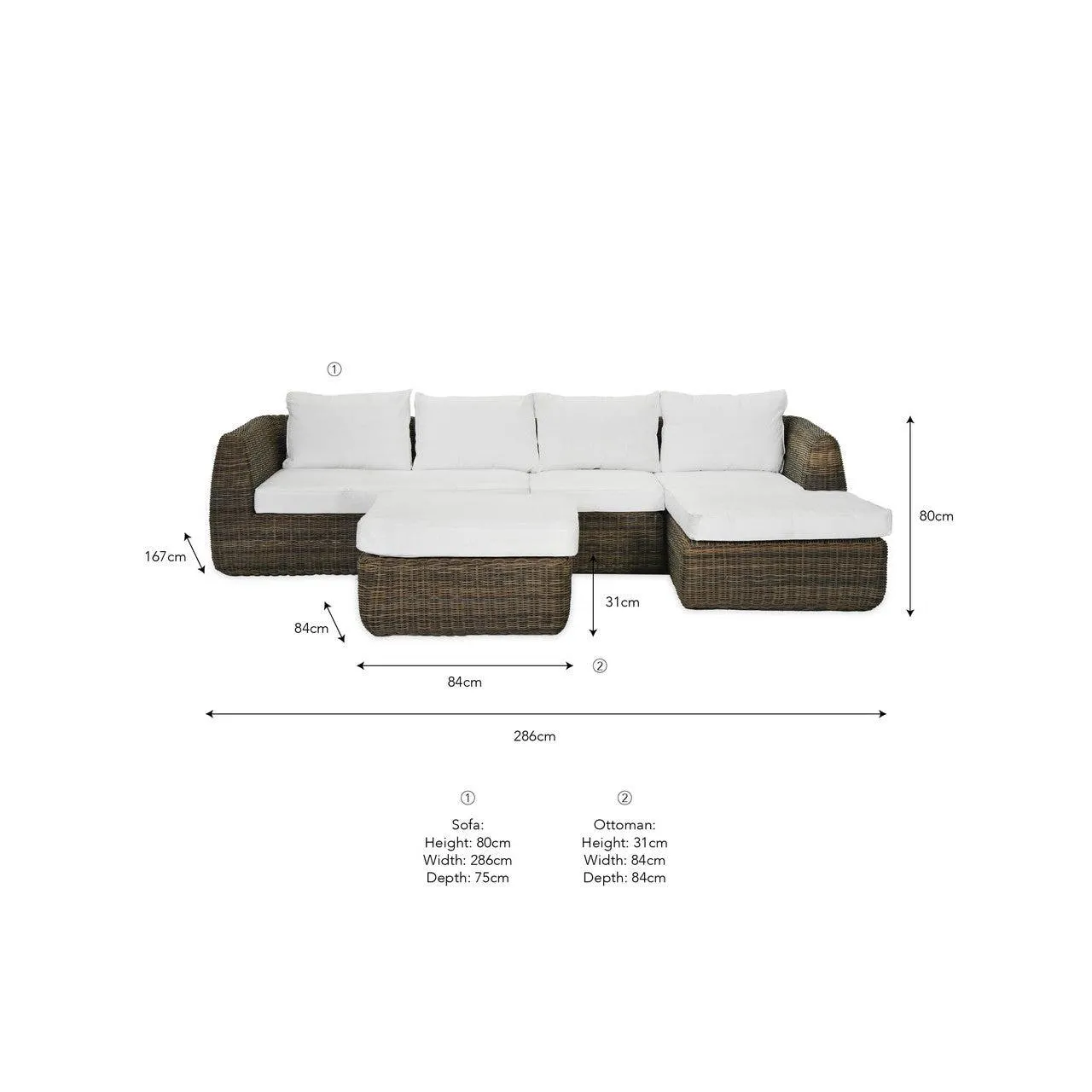 Skala Sofa Set - PE Rattan