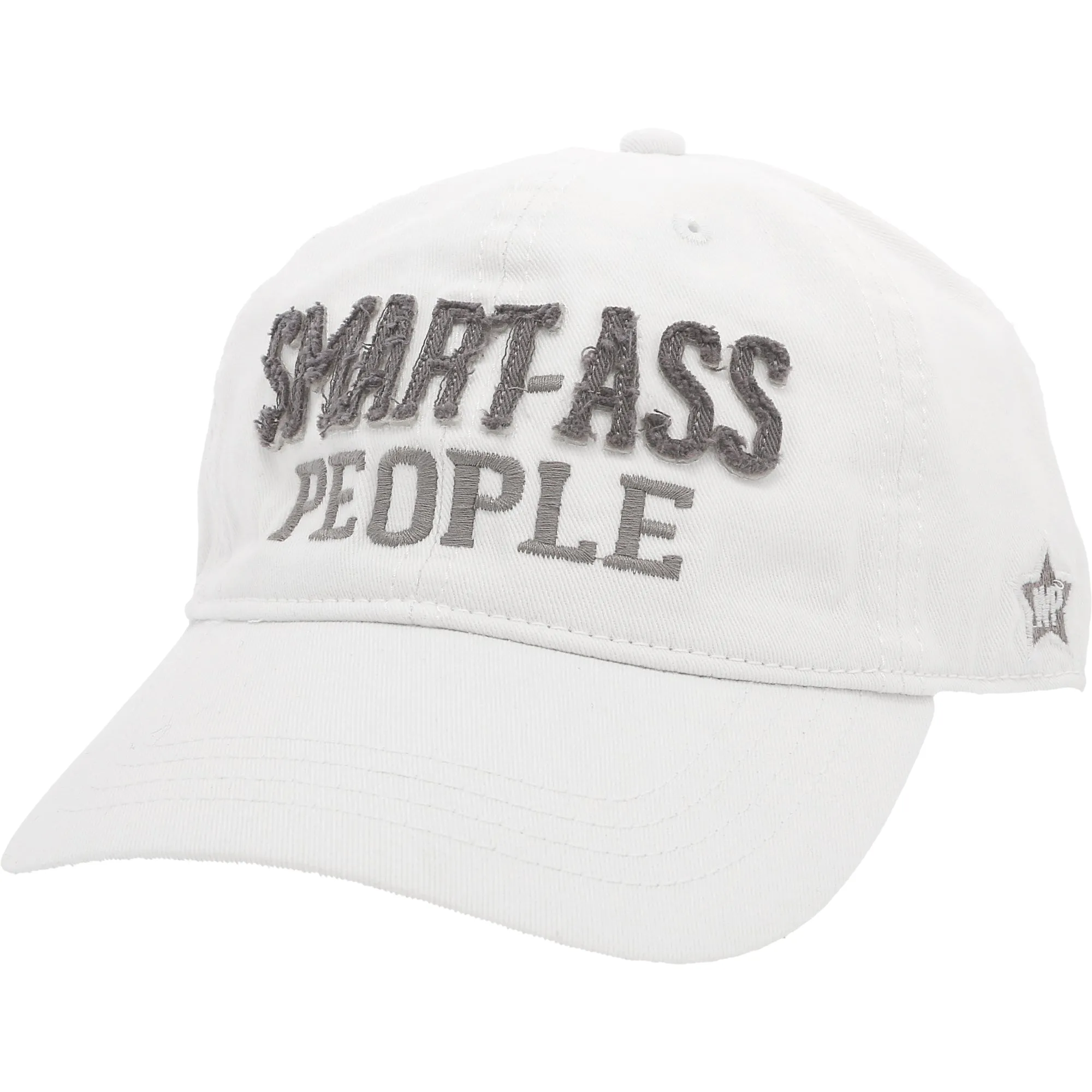 Smart-Ass People White Adjustable Hat