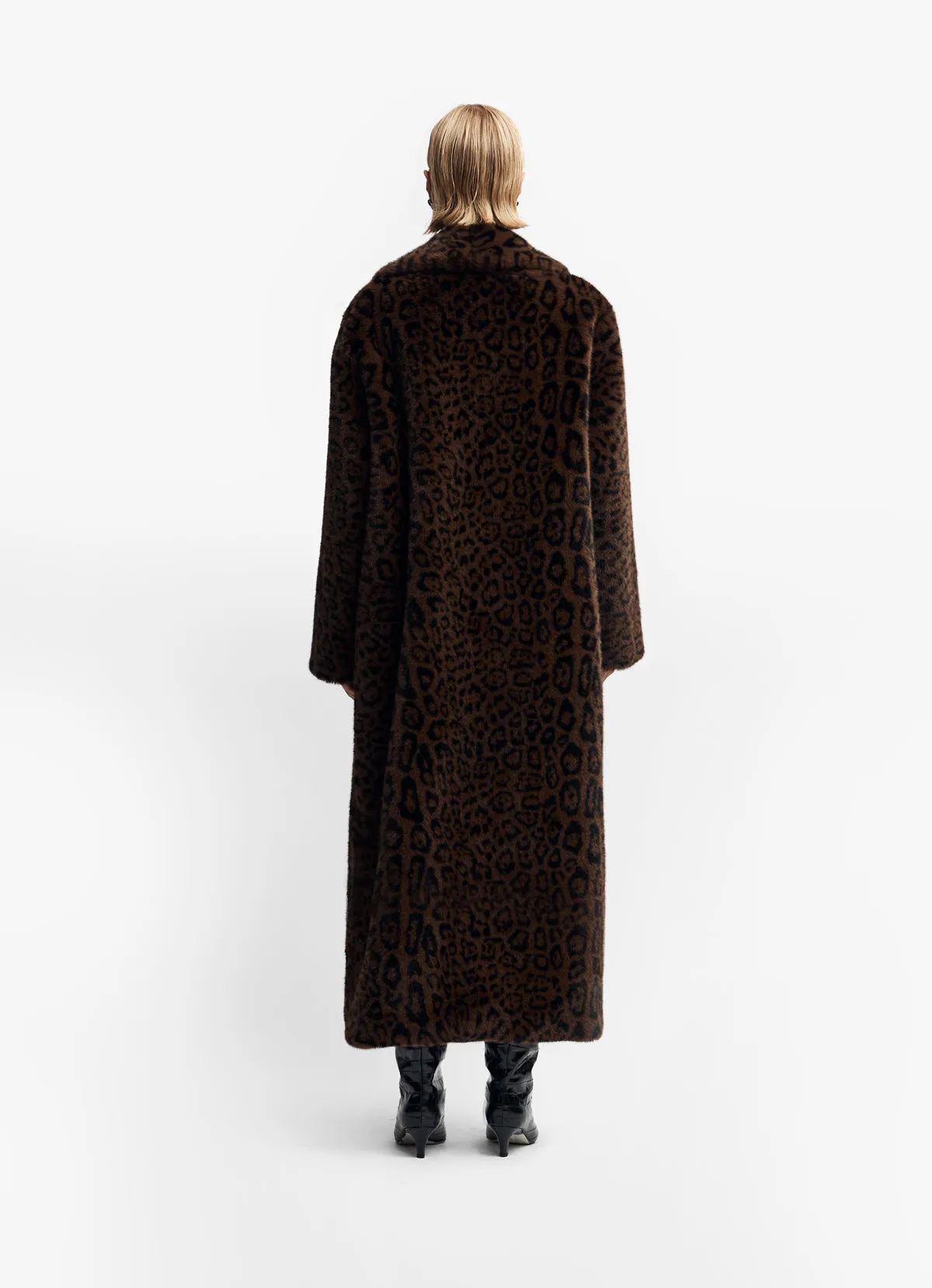 Tall Leopard Maxi Faux Fur Coat