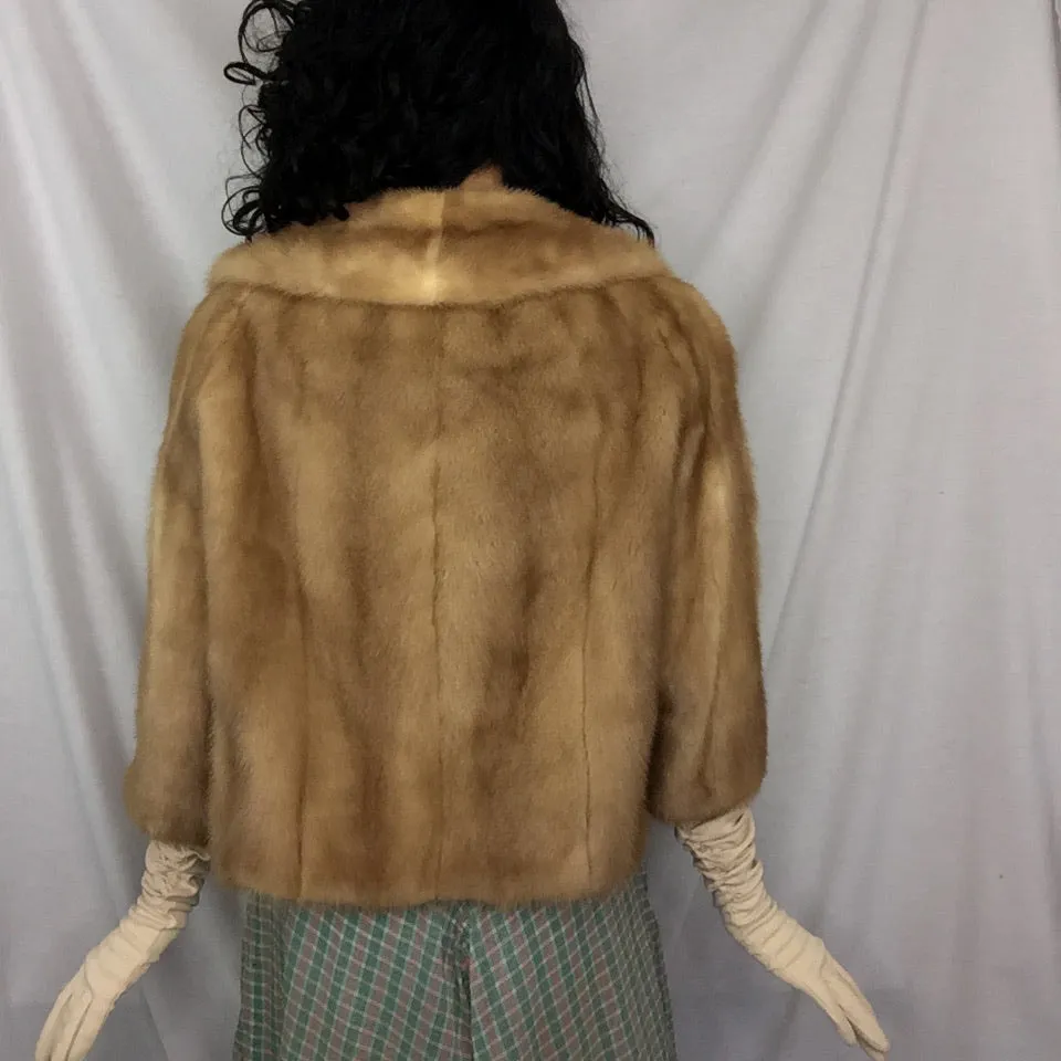 Vintage 50s 60s | Fur Capelet Cape Shrug Coat by Capitol Furs | Free Size