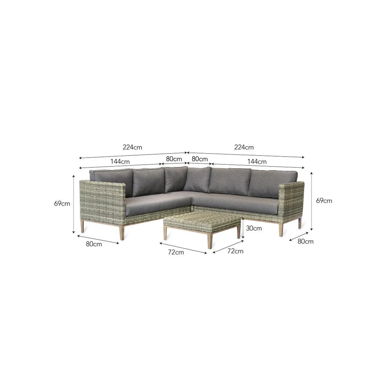 Walderton Corner Sofa Set - PE Rattan