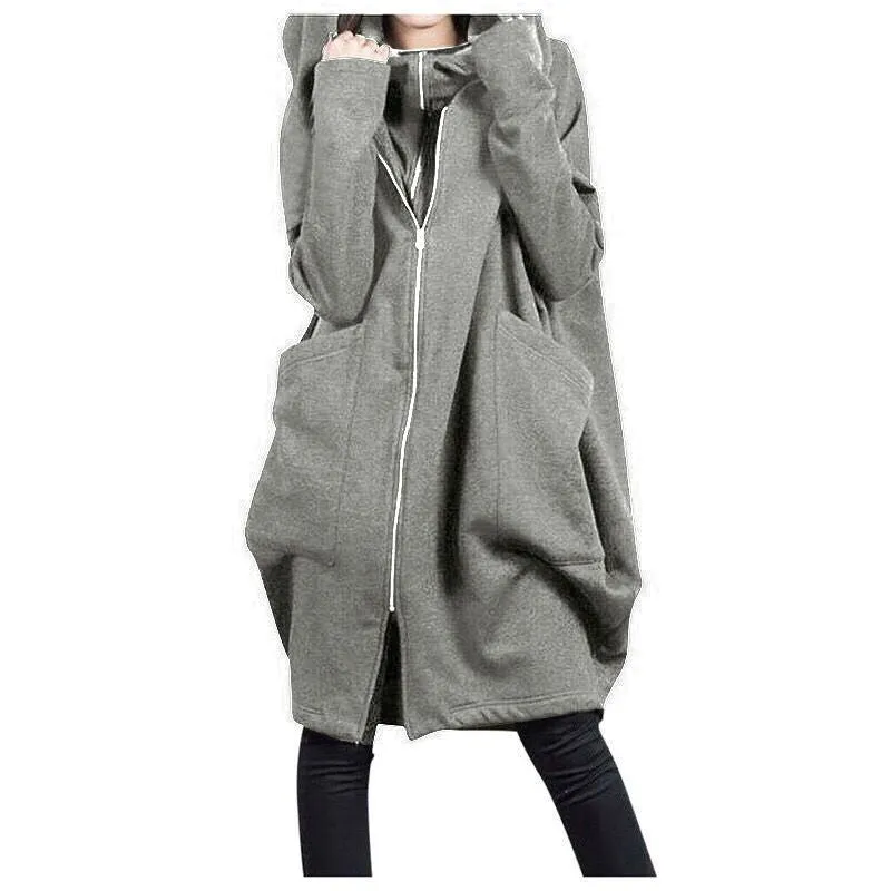 Women Pocket Zipper Loose Wholesale Winter Coats