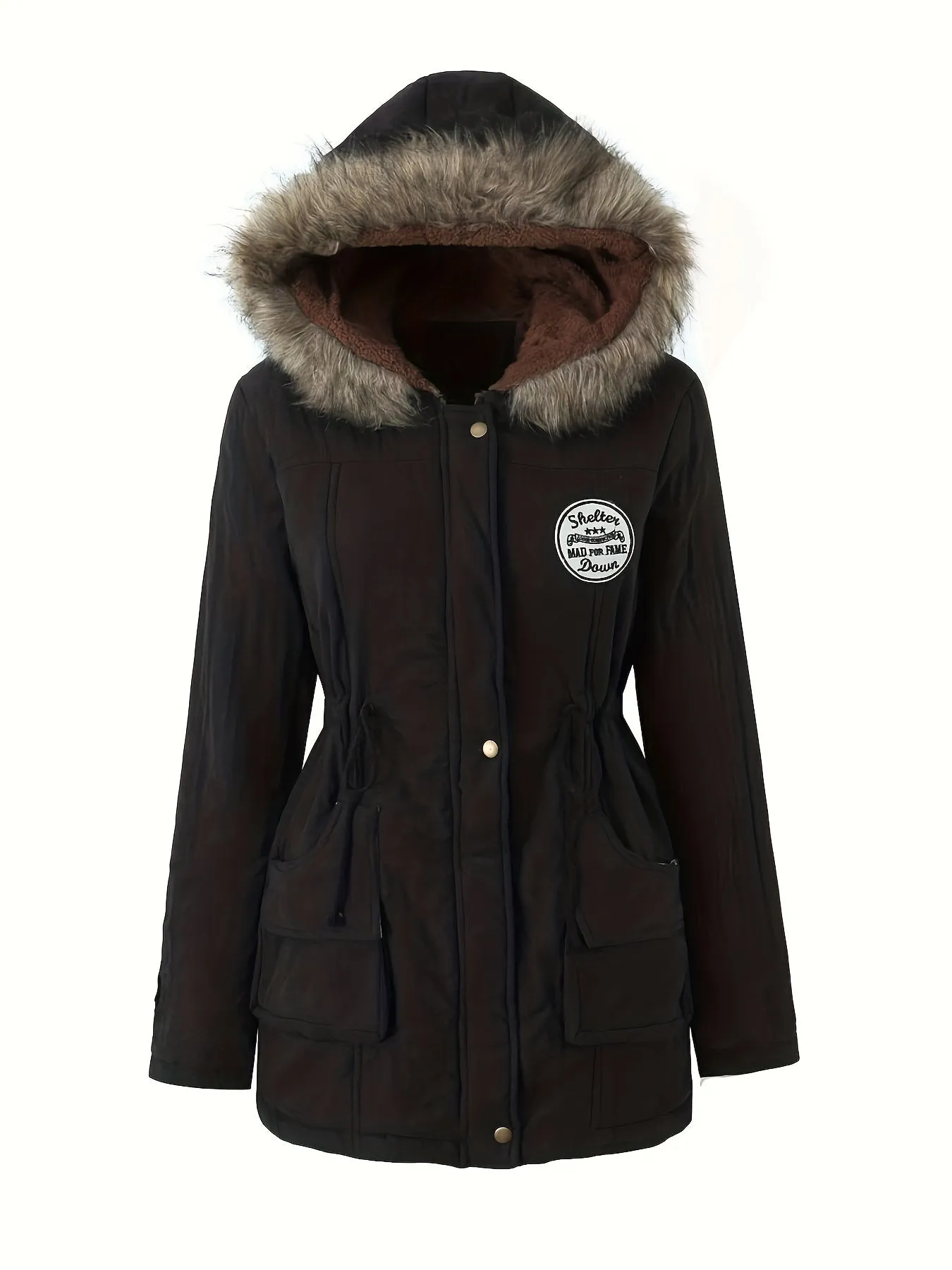 Women's Casual Warm Hooded Long Winter Jacket with Faux Fur Collar | Ideal for Autumn/Winter