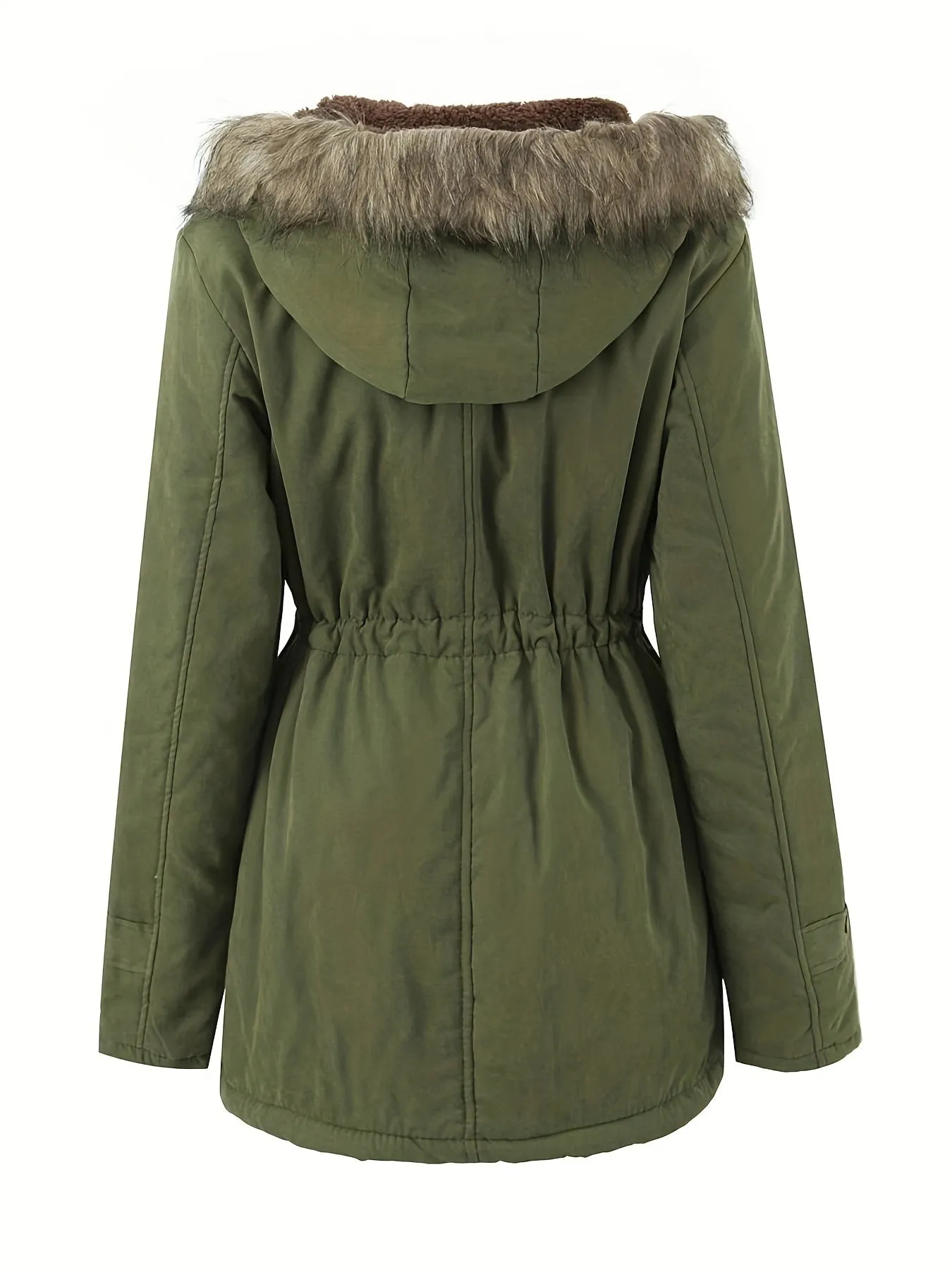 Women's Casual Warm Hooded Long Winter Jacket with Faux Fur Collar | Ideal for Autumn/Winter