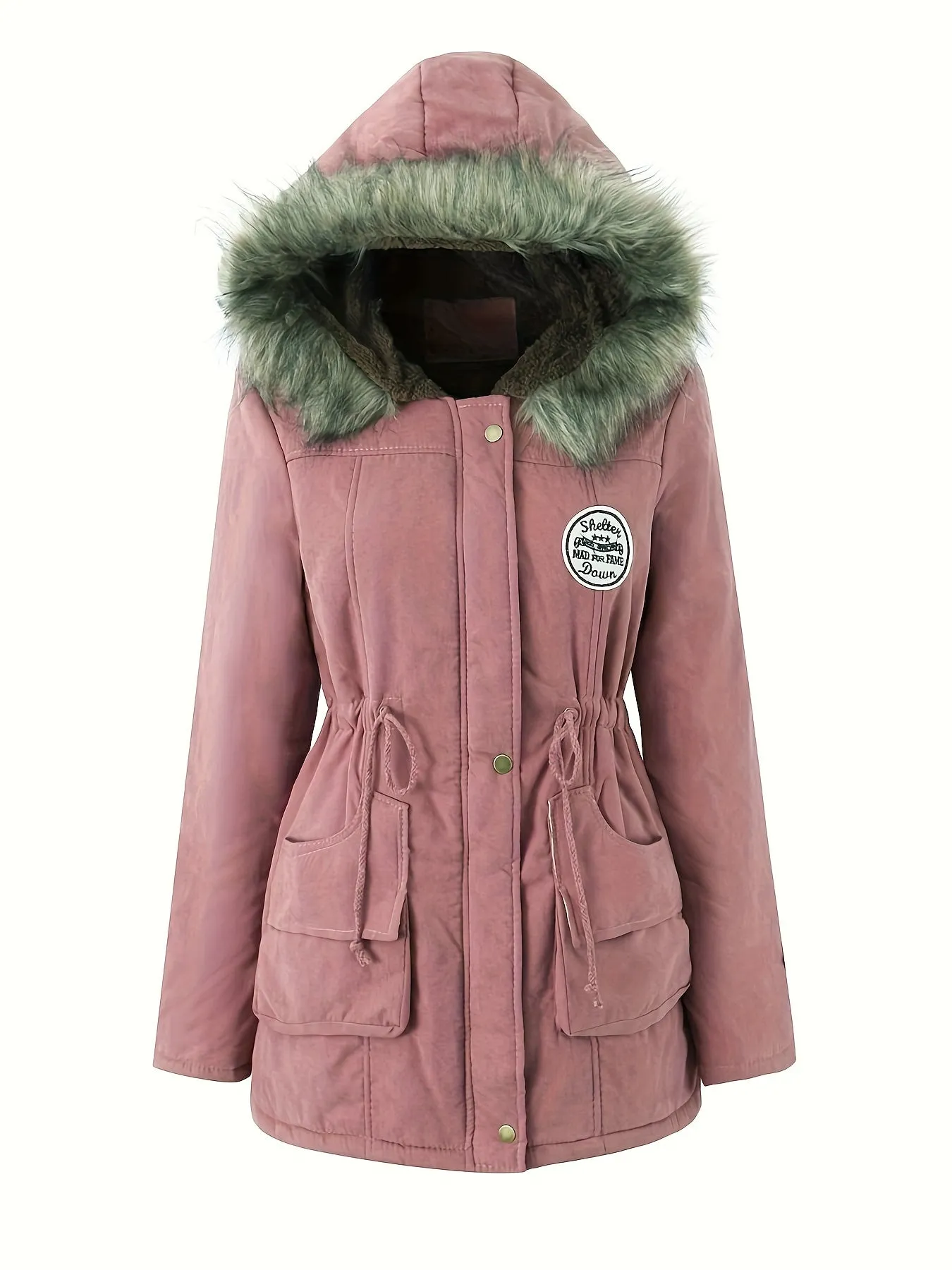 Women's Casual Warm Hooded Long Winter Jacket with Faux Fur Collar | Ideal for Autumn/Winter